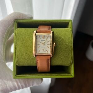 Tory Burch Women's The Eleanor Luggage Leather Strap Watch
